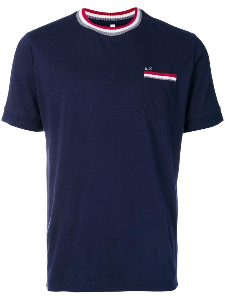 Sun 68 Stripe Detail T-shirt - Blue
