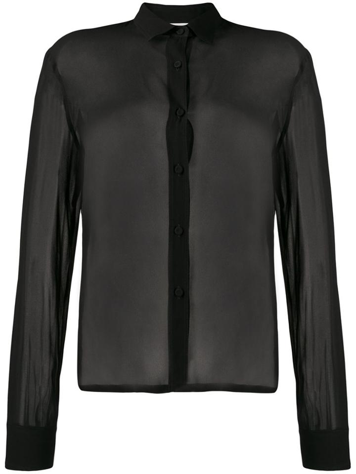 Forte Forte Pointed Collar Sheer Shirt - Black