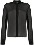 Forte Forte Pointed Collar Sheer Shirt - Black