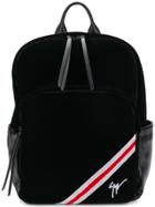 Giuseppe Zanotti Design Tri-stripe Velvet Backpack - Unavailable