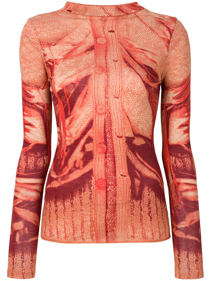 Jean Paul Gaultier Vintage High Neck Printed Top - Yellow & Orange