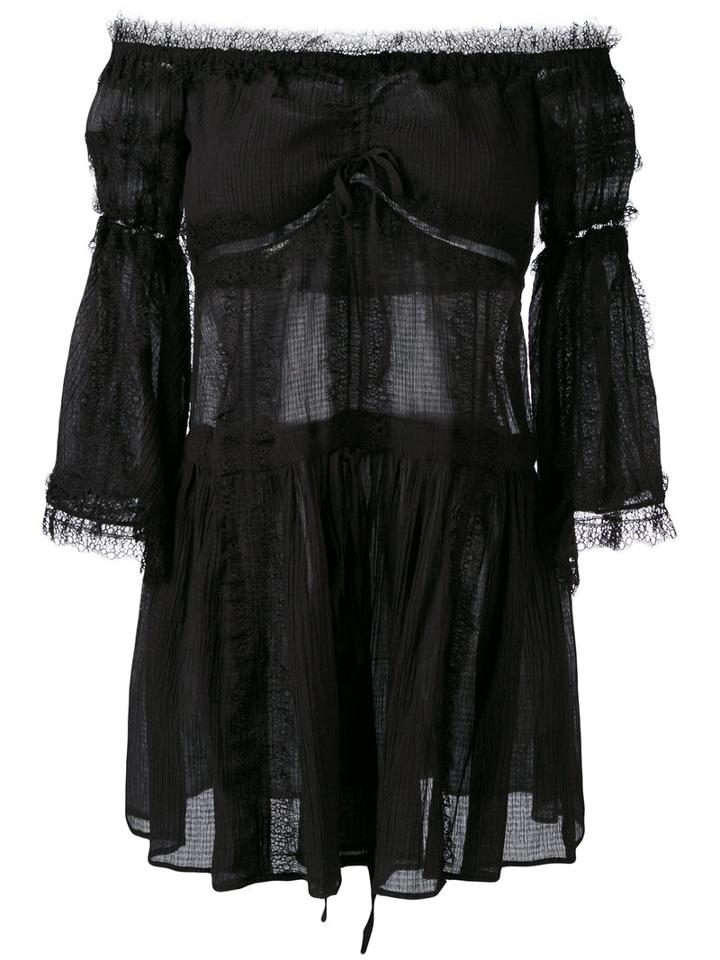 Wandering - Off Shoulder Lace Dress - Women - Silk/cotton/polyamide - 42, Black, Silk/cotton/polyamide
