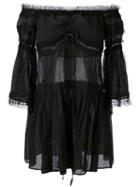 Wandering - Off Shoulder Lace Dress - Women - Silk/cotton/polyamide - 42, Black, Silk/cotton/polyamide