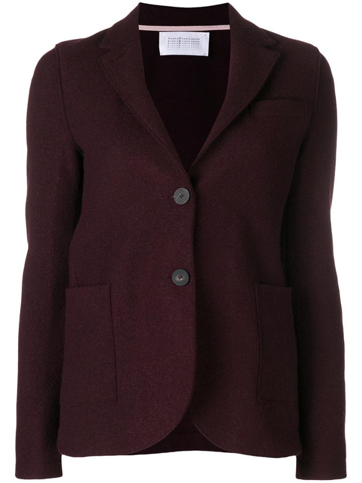 Harris Wharf London Curved Hem Buttoned Blazer - Red