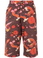 Comme Des Garçons Pre-owned Dragon Print Shorts - Red