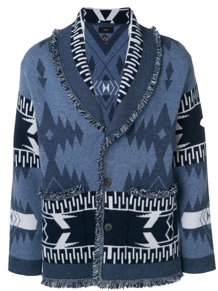 Alanui Fringe Trimmed Cardigan - Blue