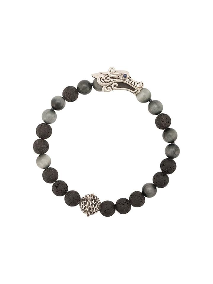 John Hardy Naga Granite And Sapphire Glass Bead Bracelet - Black
