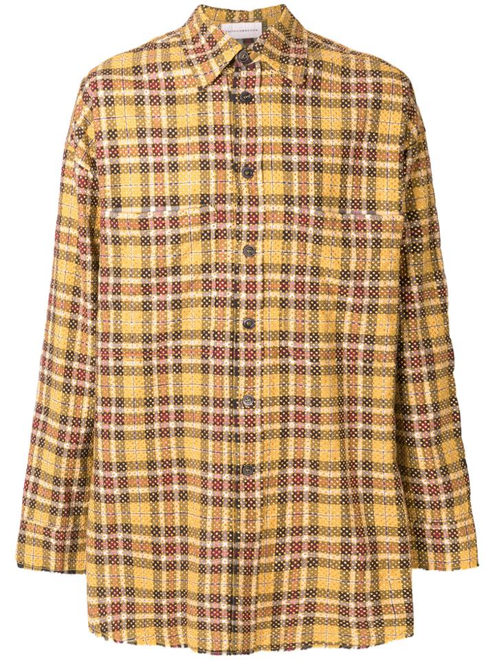 Faith Connexion Oversized Check Shirt - Yellow & Orange