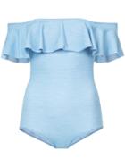 Lisa Marie Fernandez Ruched Swimsuit - Blue