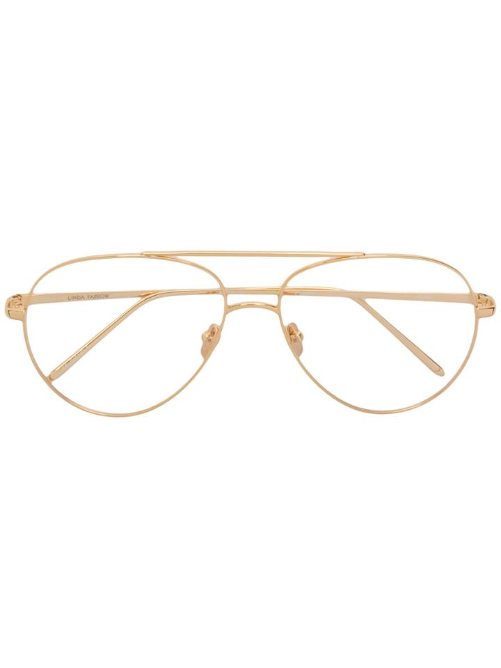 Linda Farrow Oval Sunglasses And Optical Frames - Metallic