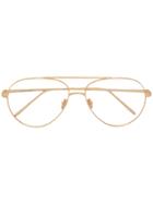 Linda Farrow Oval Sunglasses And Optical Frames - Metallic