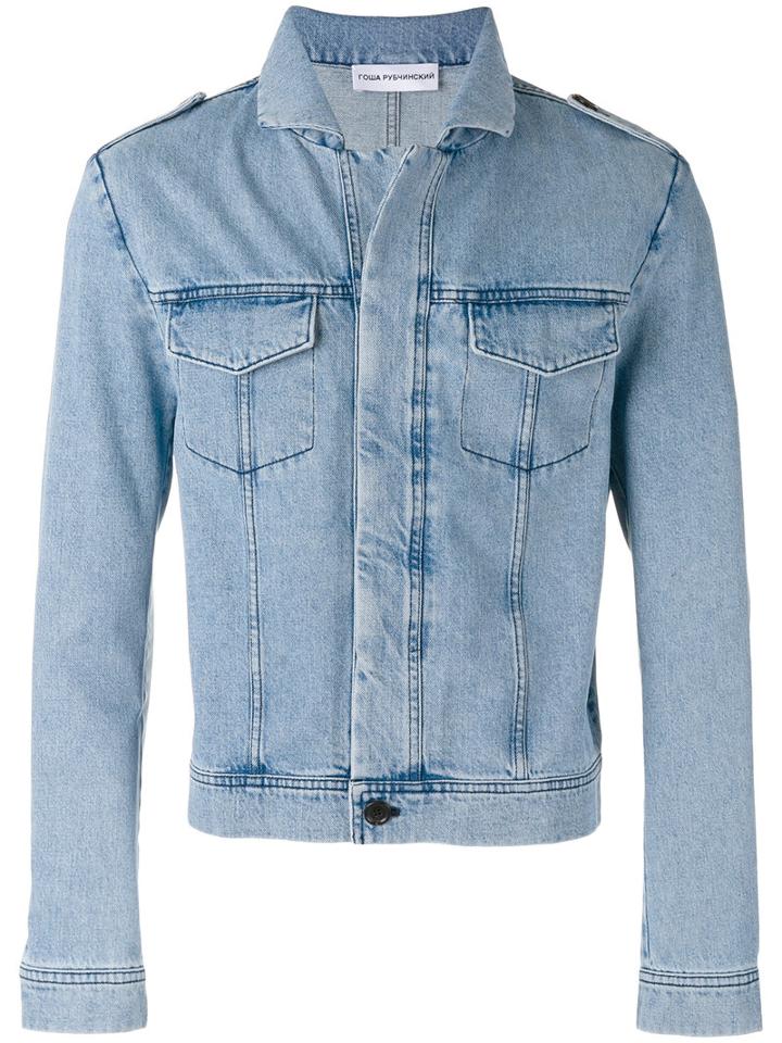 Gosha Rubchinskiy Washed Denim Jacket, Men's, Size: Xl, Blue, Cotton