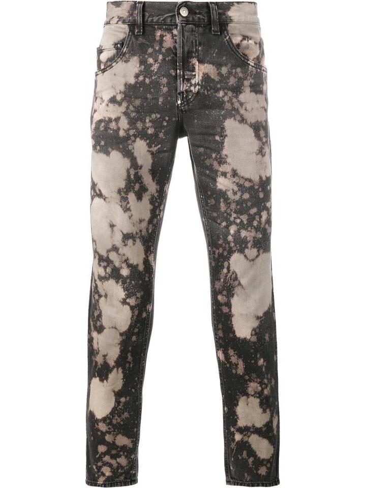 Gucci Acid Washed Slim-fit Jeans, Men's, Size: 31, Black, Cotton/calf Leather