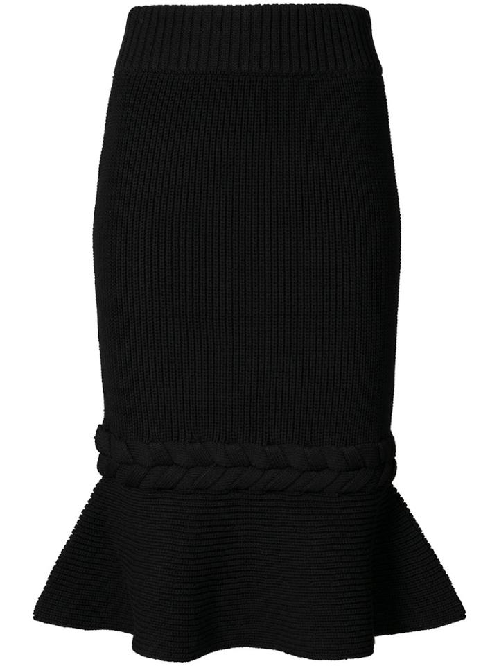 Sacai Braided Knit Skirt - Black