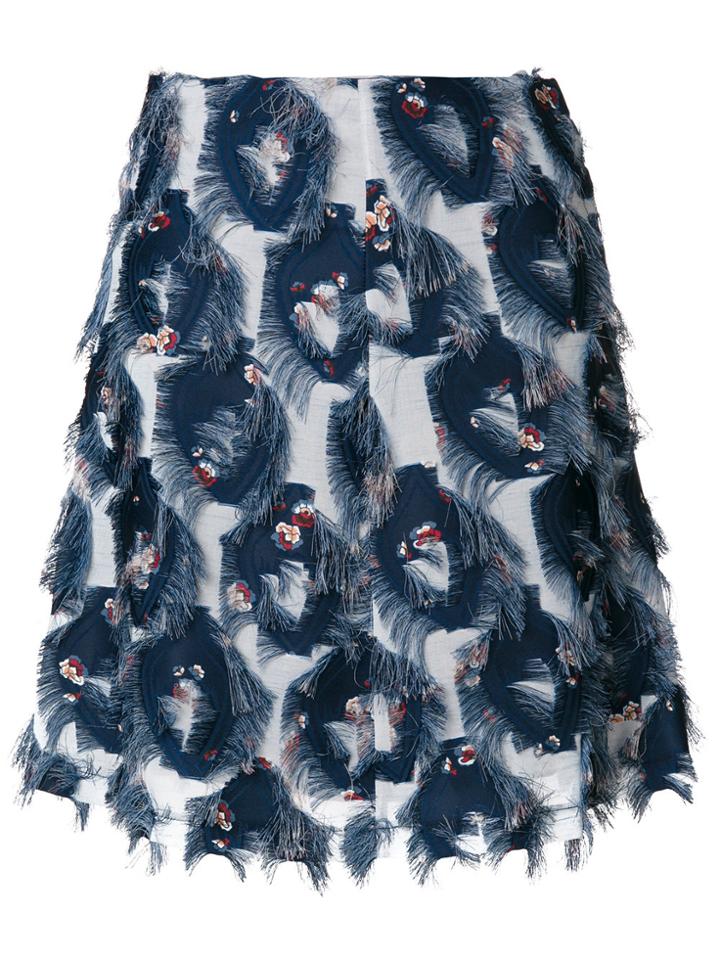 See By Chloé Feather Detail A-line Skirt - Blue