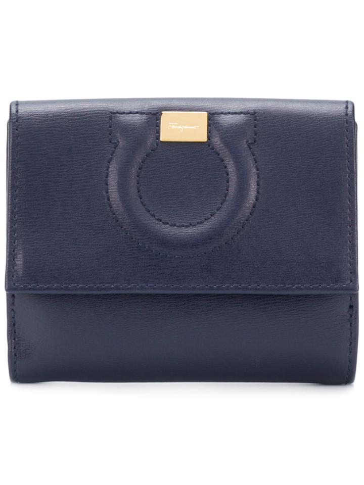 Salvatore Ferragamo Stitched Gancio Wallet - Blue