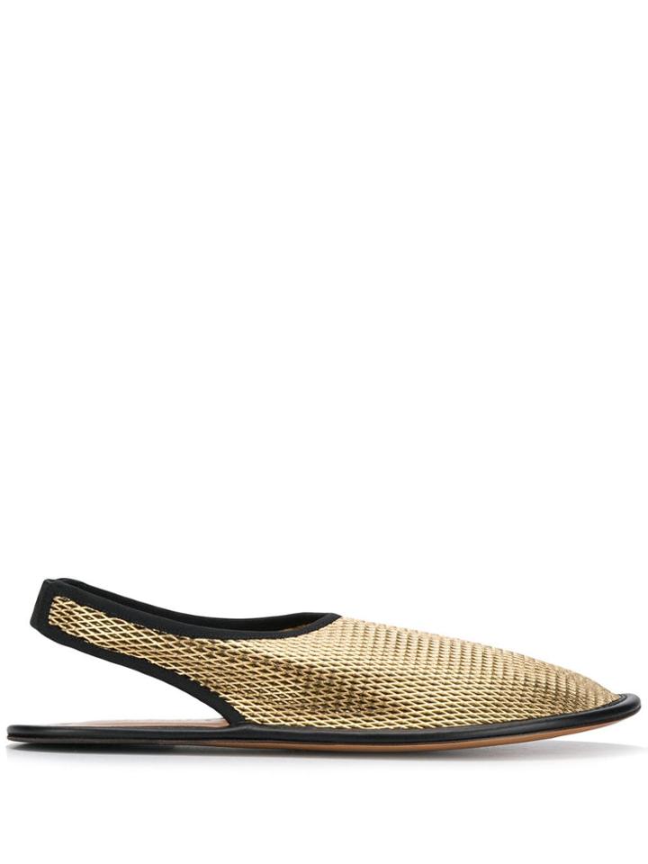 Marni Flat Sling-back Sandals - Gold