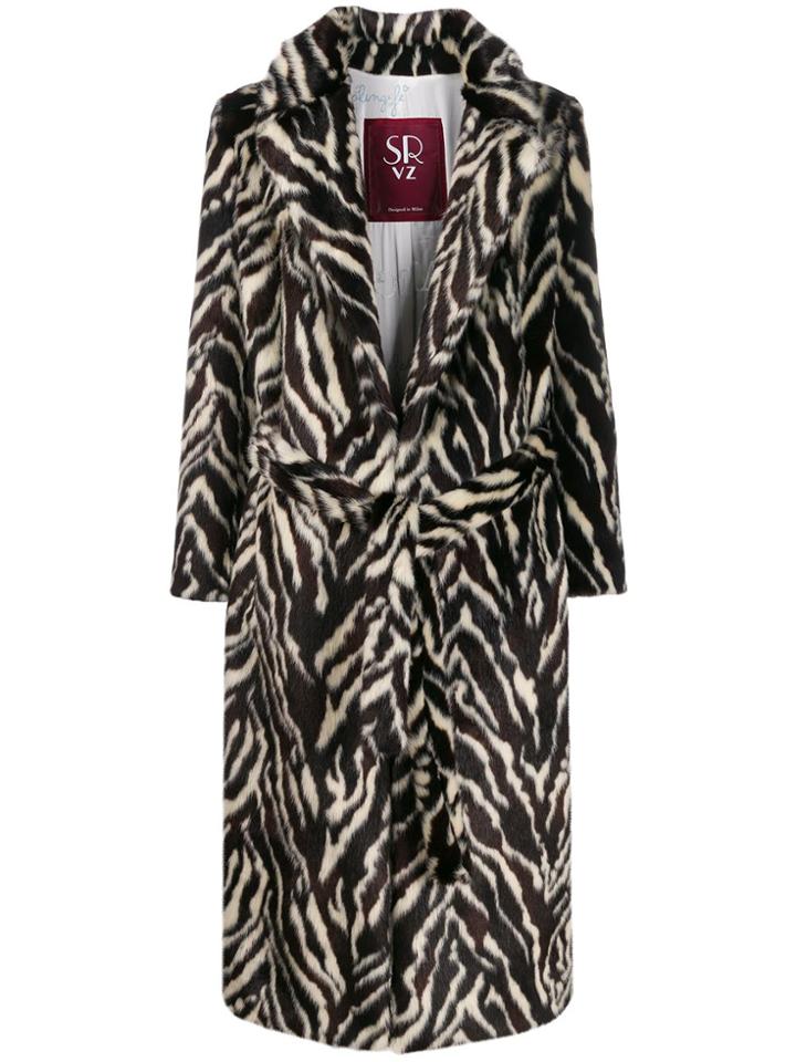 Simonetta Ravizza Belted Animal Print Coat - Brown