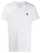 Burberry Monogram Motif Cotton V-neck T-shirt - White
