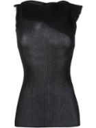 3.1 Phillip Lim Frayed Tank Top, Women's, Black, Cotton/polyamide/spandex/elastane/silk