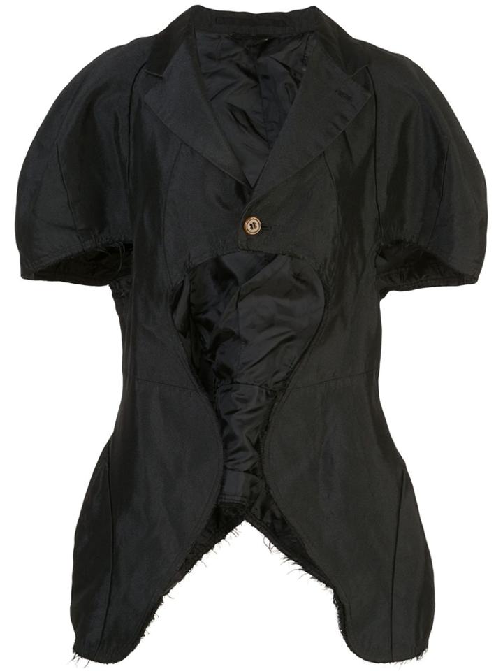 Comme Des Garçons Balloon Sleeve Cropped Jacket - Black