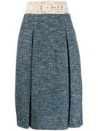 Elisabetta Franchi Belted Waist Skirt - Blue