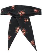 Ann Demeulemeester Floral Embroidered Bandanna - Black