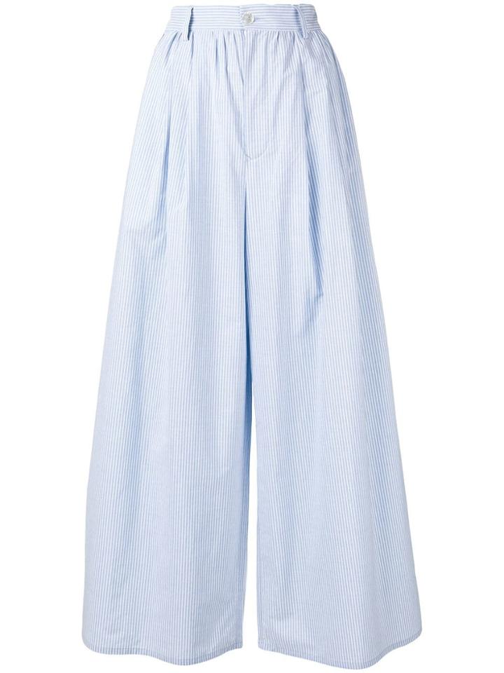 Mm6 Maison Margiela Striped Palazzo Pants - Blue