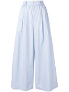 Mm6 Maison Margiela Striped Palazzo Pants - Blue