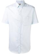 Armani Collezioni Classic Short-sleeved Shirt, Men's, Size: 42, Blue, Cotton