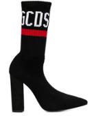 Gcds Logo Sock Style Boots - Black