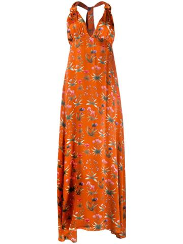 Seren Floral Print Maxi Dress - Orange