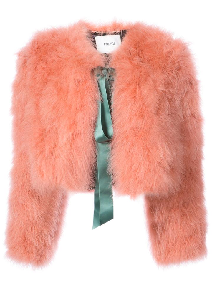 Erdem Cropped Jacket - Pink & Purple