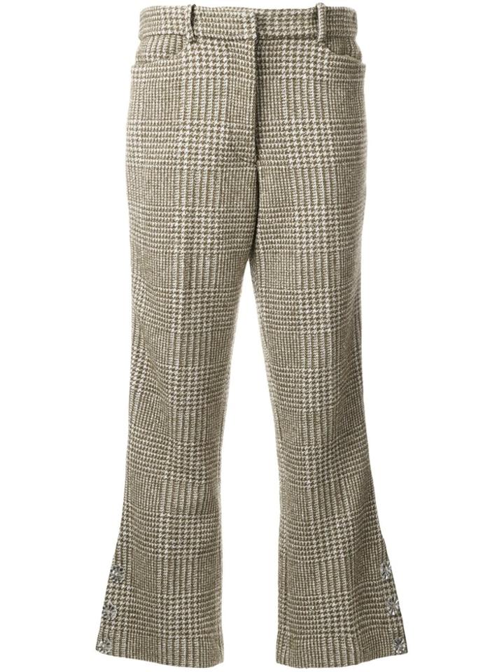 Simone Rocha Houndstooth Flared Trousers - Green