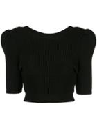 Cushnie Low Back Cropped Top - Black