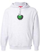 Supreme Apple-print Hoodie - Grey