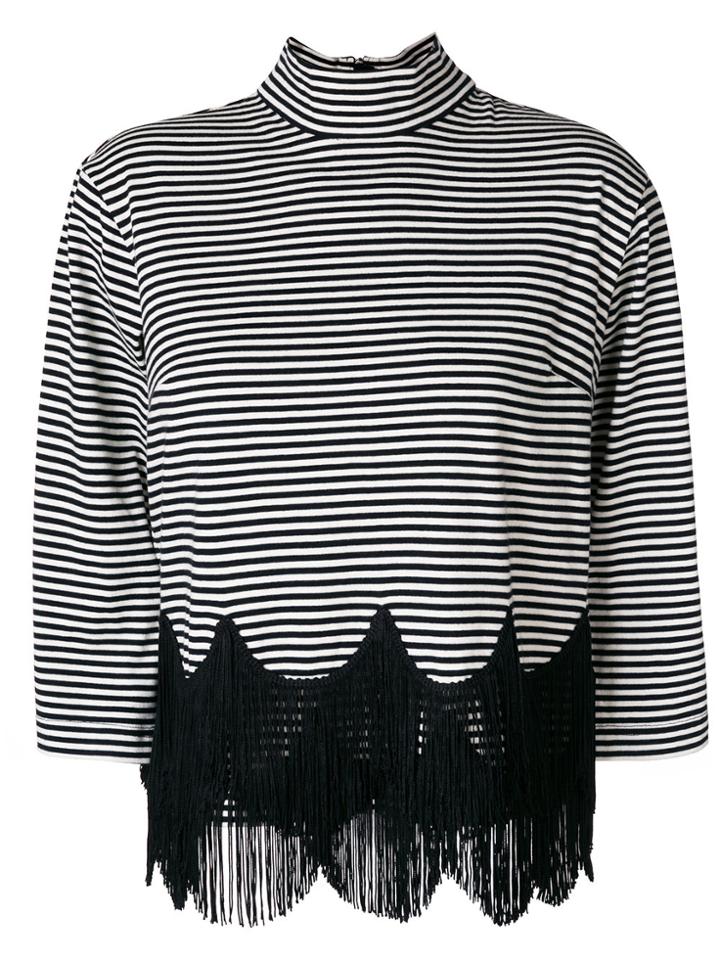 Marc Jacobs Striped Fringe Top - White