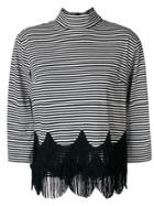 Marc Jacobs Striped Fringe Top - White