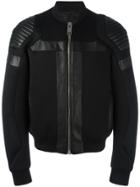 Les Hommes Panelled Bomber Jacket - Black