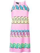 Boutique Moschino - Shell Print Dress - Women - Polyester - 40, Pink/purple, Polyester