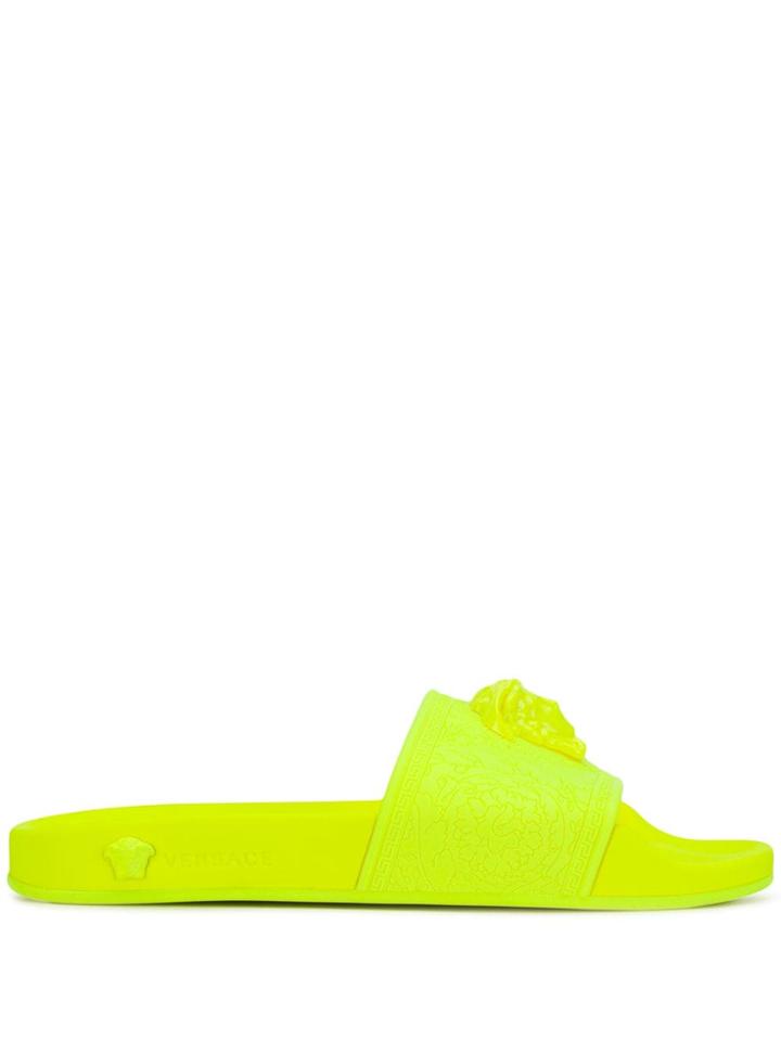 Versace Medusa Motif Pool Slides - Yellow