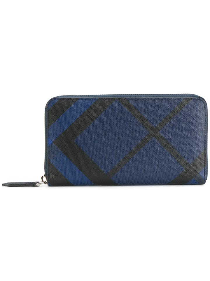 Burberry London Check Zip Around Wallet - Blue