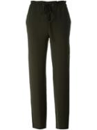 Theory Elastic Waist Trousers, Women's, Size: 10, Green, Triacetate/polyester/polyurethane
