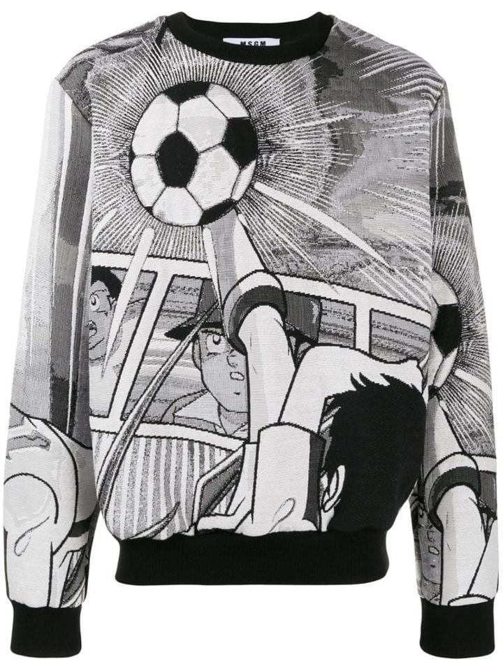 Msgm Graphic Printed Sweatshirt - Grey