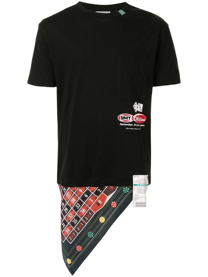Maison Mihara Yasuhiro Scarf Hem T-shirt - Black