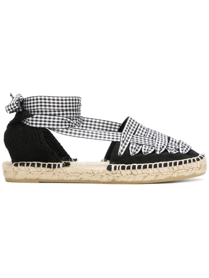 Castañer Gingham Detail Espadrilles - Black