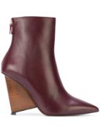 Alain Tondowski Wedge Ankle Boots - Red