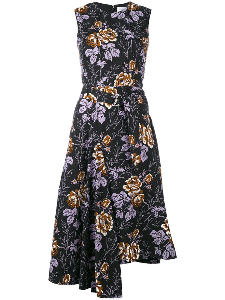 Victoria Beckham Floral Print Dress - Black