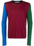 Comme Des Garçons Shirt Colour Block Jumper - Red