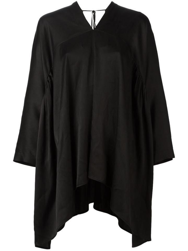 Uma Wang Draped Tunic, Women's, Size: Medium, Black, Silk/elastodiene
